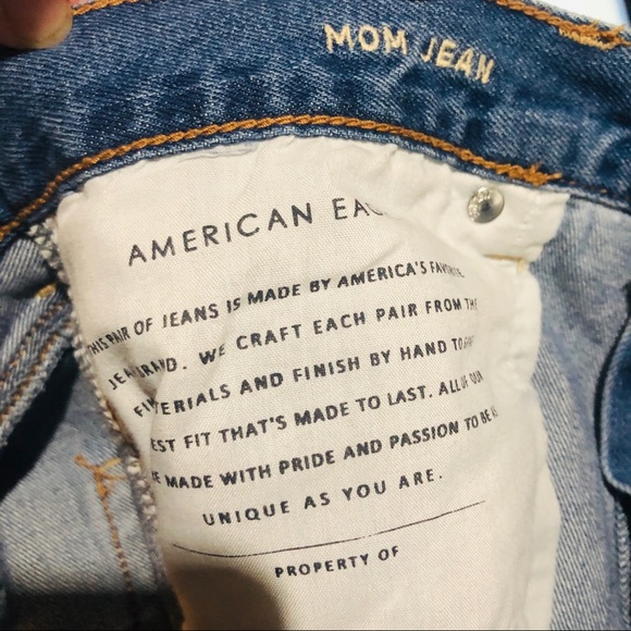 American Eagle Mom Jeans Size 14 Distressed - Picture 5 of 5